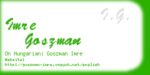 imre goszman business card